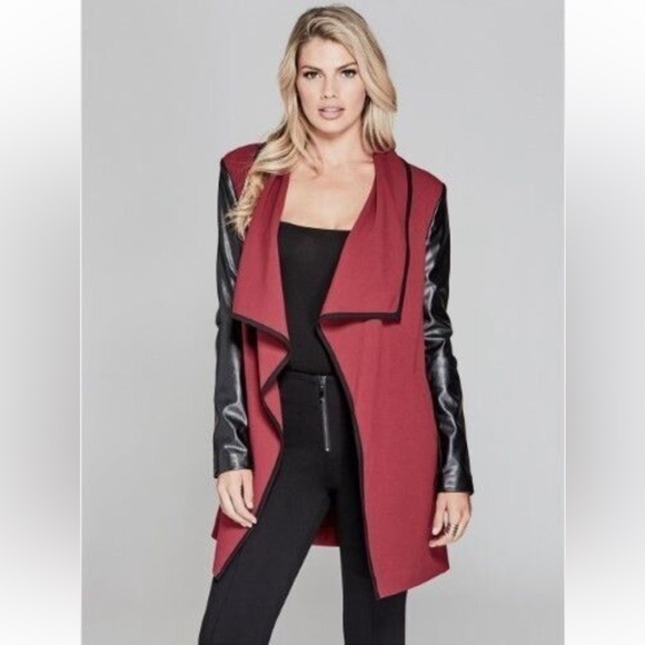 Marciano Leather Sleeves Blazer - Size S - Picture 3 of 9